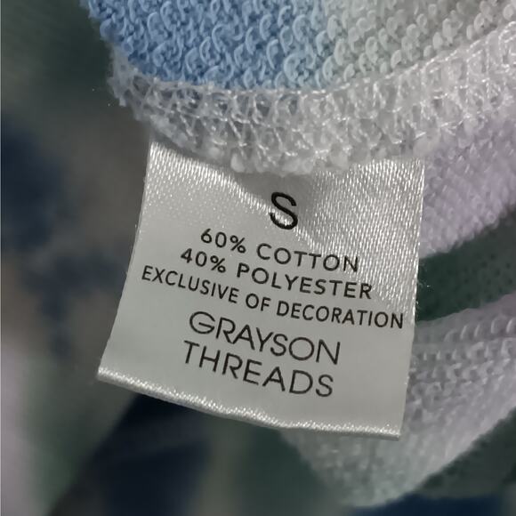 Grayson Threads Tie Dye "Be Happy" Sweatshirt Blue and Purple Crewneck Pullover - Picture 8 of 11